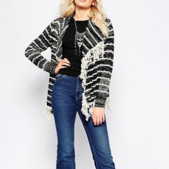 Make Offer La Fee Verte Stripe Fringe Cardigan - Picture 3 of 8